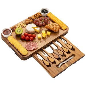 <span class=keywords><strong>Planche</strong></span> à fromage en bois d'acacia Set de couteaux Set de planches de <span class=keywords><strong>charcuterie</strong></span> extra larges avec Set de couteaux <span class=keywords><strong>pour</strong></span> grandes planches de <span class=keywords><strong>charcuterie</strong></span> - Product Image 1