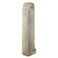 Jean évasé taille basse en denim 100 % coton Y2K pour femme avec broderie rivetée et délavage vintage, coupe ajustée - Marque YiFan