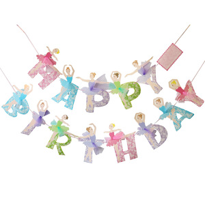 Youlun, venta al por mayor, Bandera de papel, multicolor, Ángeles bailarines, chica de <span class=keywords><strong>Ballet</strong></span>, pancartas de fiesta de feliz cumpleaños para decoración de fiesta - Product Image 2