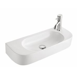 Lavabo suspendu au mur pour salle de bain blanc Lavabo mural <span class=keywords><strong>en</strong></span> porcelaine et <span class=keywords><strong>céramique</strong></span> à surface solide - Product Image 2