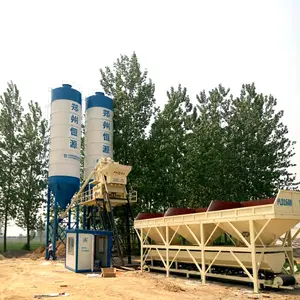 HZS料斗提升混凝土配料厂站工厂预拌混凝土厂js500混凝土搅拌站