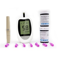 Lecteur de glycémie numérique portable avec bandelettes de test – Moniteur de glycémie pour diabétiques – Appareil de mesure numérique du sucre sanguin