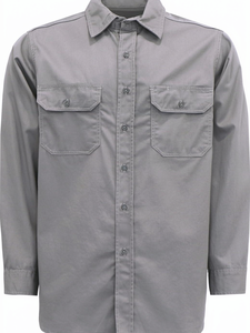 Chemises de travail en coton sur mesure pour hommes, manches longues, uniforme industriel, tissu robuste, chemise à boutons, broderie logo. - Product Image 2