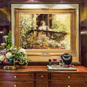 Tốt Nhất Người Bán 100% Handmade Phụ Nữ Với Hoa Bức Tranh Tường Acrylic Áp phích Vải Sơn Dầu Vẽ Tay Bức Tranh Và Tường Nghệ Thuật - Product Image 5