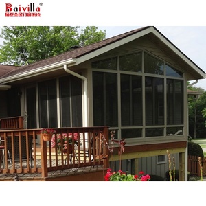 Aluminium Vorgefertigter Moderner Wintergarten mit Schiebeglas und Dreiecksdach für Hotels, Anpassbare Größe und Farbe - Product Image 4