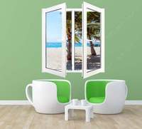 Ventana Vertical de Vidrio Templado Popular de Prima Canada, Ventana de Vidrio Simple o Doble Abatible, Ventana Vertical de Vinilo UPVC Insonorizada