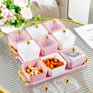 Fruit Platter Set With Lid 65998 Rectangular Storage <b>Box</b> For Snacks And Dried Fruit Coffee Table Use - Product Image 3