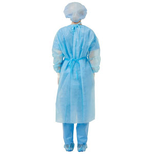 Camice operatorio chirurgico monouso in tessuto non tessuto rinforzato in maglia polsino PP + PE uso ospedaliero camice protettivo - Product Image 2