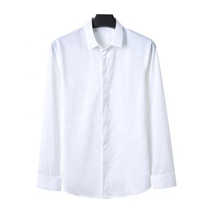 Tuta Casual da uomo camicia nera a maniche lunghe e corte con colletto abbottonato per la primavera e 1027 da stiro - Product Image 1