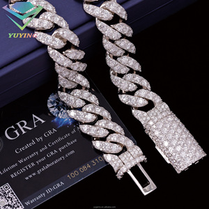 Cadena Cubana <span class=keywords><strong>de</strong></span> <span class=keywords><strong>Plata</strong></span> 925 <span class=keywords><strong>de</strong></span> 6mm y 8mm <span class=keywords><strong>con</strong></span> Moissanita Individual, Estilo Hip Hop, Pasa el Test <span class=keywords><strong>de</strong></span> <span class=keywords><strong>Diamantes</strong></span> GRA, <span class=keywords><strong>para</strong></span> <span class=keywords><strong>Hombre</strong></span> - Product Image 4