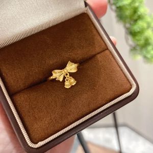 Xinfly Luxury <b>24K</b> 999 Pure <b>Gold</b> <b>Ring</b> for Ladies Butterfly Bowknot Geometry Style Fine <b>Ring</b> for Parties - Product Image 3