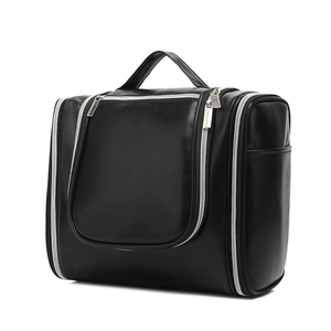 Túi Đựng Mỹ Phẩm Cho Nam Tùy Chỉnh Túi Đựng Đồ Vệ Sinh Cá Nhân Bằng Da PU Màu Đen - Product Image 5