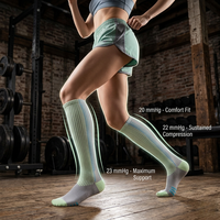 Chaussettes de compression graduée sans couture 20-23 mmHg pour le sport, la course, la récupération, hauteur genou, idéales pour l'été et les voyages
