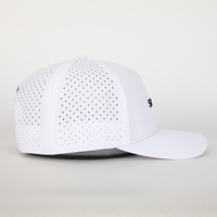 Gorra deportiva personalizada de 5 paneles al por mayor, gorra bordada en 3D, estilo deportivo informal desgastado liso para ciclismo con agujeros láser en la espalda