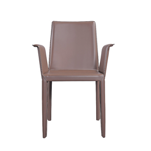 كرسي عصري من الجلد بمسند ذراع مزدوج كرسي فارس لغرفة المعيشة وغرفة الطعام والفيلا كرسي عشاء فردي كرسي غير رسمي يمكن تخصيصه - Product Image 2