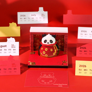 Werbeartikel 3D Haftnotizen Panda Individueller Notizblock Kalender Schreibtisch-Deko Werbegeschenk Verspielter Notizblock Mit Licht - Product Image 5