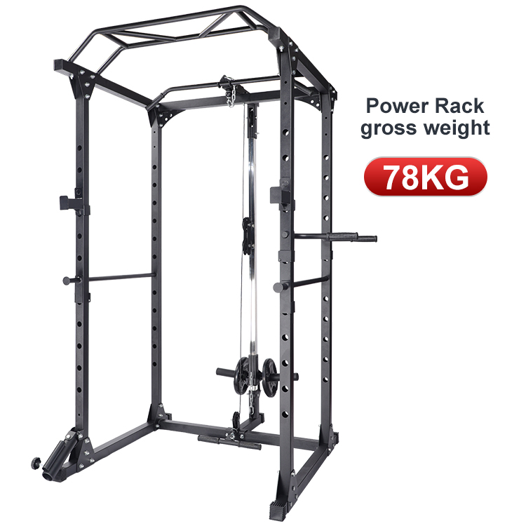 Spor Fitness ekipmanı çok fonksiyonlu ayarlanabilir halter squat güç rack'i kafesi LAT aşağı çekin ve 360 mayın