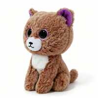 Peluche chaton personnalisée, peluche chat aux grands yeux, peluche chaton brun