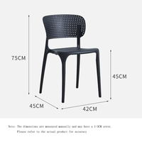 Chaises de café en plastique creux robustes YJ Furniture, ergonomiques, minimalistes, empilables, pour restaurants et salles à manger