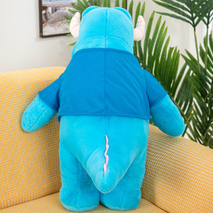 Logotipo personalizado <span class=keywords><strong>Sullivan</strong></span> juguete de <span class=keywords><strong>peluche</strong></span> camiseta Monster University de pelo azul James <span class=keywords><strong>Sullivan</strong></span> Mike muñeco de <span class=keywords><strong>peluche</strong></span> almohada de dibujos animados - Product Image 3