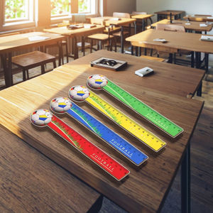 Règles en bois de papeterie Kawaii sur le thème du sport pour les écoliers et les adolescents pour les fêtes de football et de football - Product Image 6