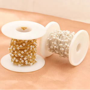 Chaîne en or véritable 14 carats rempli de perles <span class=keywords><strong>SWAROVSKI</strong></span> pour la fabrication de bracelets et de colliers en DIY, vente en gros de chaîne en or 14 carats rempli de perles - Product Image 6