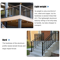 Garde-corps de clôture en aluminium pour balcon et escalier Nouveau design