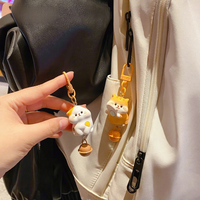 Porte-clés magnétique mignon en résine pour couple, pendentif de sac à dos, breloque de sac, accessoires créatifs, cadeau pour les couples