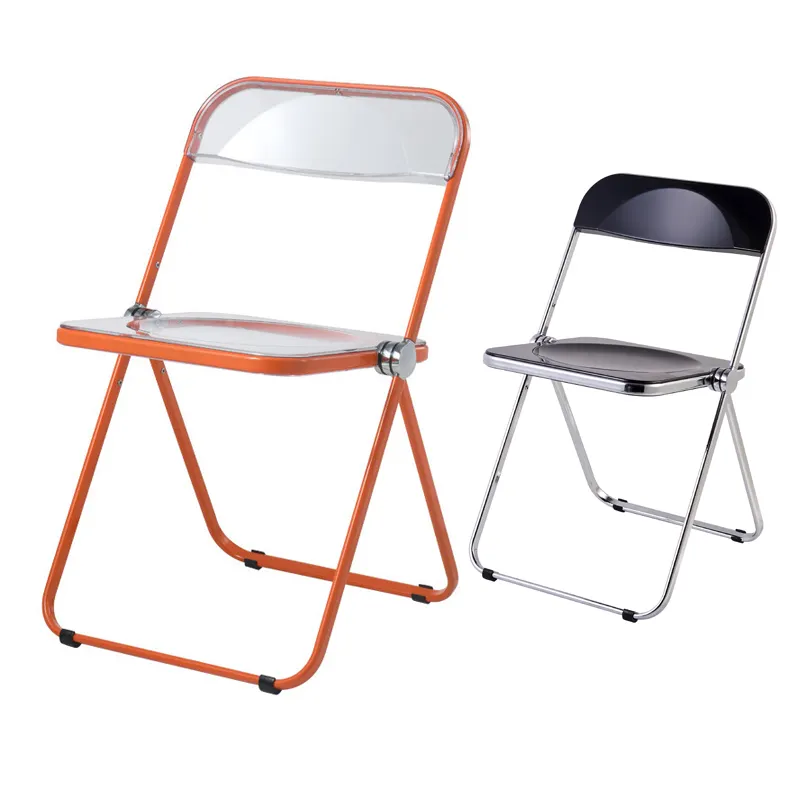 Фабричный прозрачный пластиковый обеденный стул складной кристалл прозрачный стул для спины в помещении и на открытом воздухе