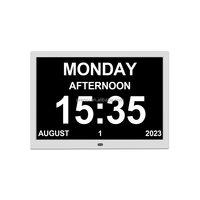 Jam dinding Digital besar, kalender Digital 25 alarm pengingat obat 15 "Remote kontrol jam rabun jauh