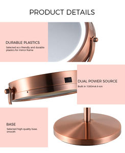 Hoge Kwaliteit Goud Led Licht Make-Up Tafel Spiegel Vrijstaande Badkamer Cosmetische Spiegels Voor Thuis - Product Image 4