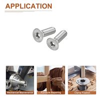 Vis à tête hexagonale plate métrique M2 M2.5 M3 M5 M6 M8 M10 M12 en acier zingué entièrement fileté pour chaise de bureau
