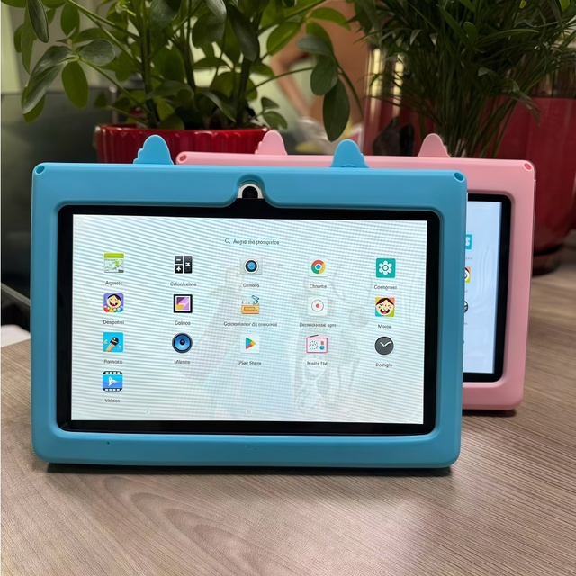 New Hot Selling VOCCA Kids Wi-Fi 5G Mediatek Tablet PC Android 13 7-Inch Quad Core 4GB RAM 64GB/128GB Educational Silicone Case