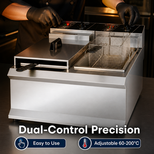 Commercial Electric Deep Fryer 25L Double Tank Double <b>Basket</b> 7.6kW for French Fries Chicken Fast Food Restaurant Catering - Product Image 5