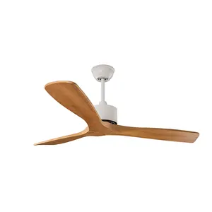 New Promotion Colorful Dc Motor 3 Blades Ceiling Fan Wood Solid Electric Ceiling Fan with Light Positive Remote Control 2 Years