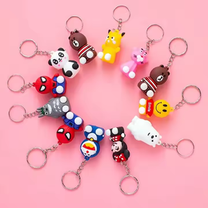 Llavero de goma con personaje de dibujos animados, colgante de llave de coche, colgante de mochila escolar, llavero de regalo pequeño - Product Image 4