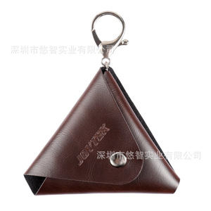 Customized PU triangular <b>coin</b> purse, mini <b>coin</b> purse, spinning top <b>bag</b>, earphone storage <b>bag</b>, custom logo. - Product Image 2