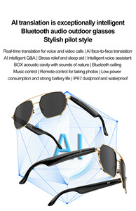 Gafas Inteligentes con IA W100C - Auriculares Vestibles para Oficina con Funciones de Música, Llamadas y Traducción - Product Image 5