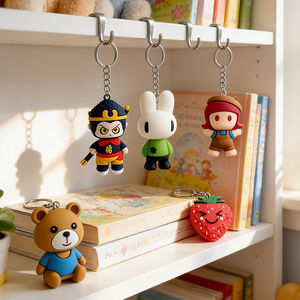سلاسل مفاتيح ثلاثية الأبعاد مخصصة بالجملة من المصنع، مصنوعة من البلاستيك السميك، زينة للحقائب المدرسية للأطفال، هدايا ترويجية للحفلات - Product Image 2