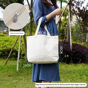 กระเป๋าผ้าแคนวาสแบบเปล่าสำหรับงาน DIY วาดลายกราฟฟิตี  ขายส่งจากโรงงาน  แบบถือหรือสะพายไหล่เดียว สี<span class=keywords><strong>ขาว</strong></span>  รับทำโลโก้  รุ่น 002 - Product Image 6