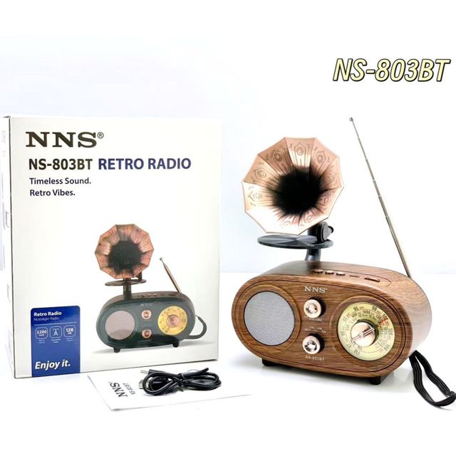 2025 Newest Mini NNS Retro Vibes Design Am Fm Sw Radio Speaker NS-803BT Dc Rechargeable Stereo Sound Vintage Style Radio