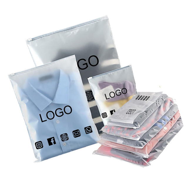 Customized Environmental protection Recyclable Waterproof Transparent Pe Frosted Clothing Zip-lock Bag Pvc Plastic Zipper Bag