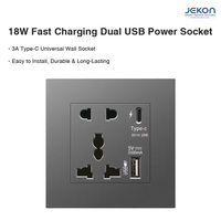 Enchufe Universal Multicolor Opcional con Carga Rápida PD de 18W y Puertos USB Dobles para Uso Doméstico y Comercial