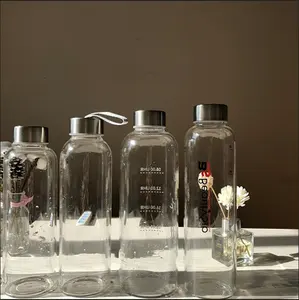 Cam su şişeleri kapaklı 600ml/ 32oz yeniden kullanılabilir cam meyve suyu veya içecek 2021