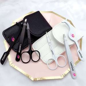 Tijeras para Pestañas, Pinzas para Cejas, Aplicador de Pestañas, Set de Maquillaje, Marca Privada, Tijeras para Cejas Color Oro Rosa, Herramientas para Pestañas - Product Image 3