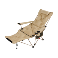 Chaise inclinable d'extérieur en métal réglable à 4 positions avec accoudoirs pliables, tissu Oxford, lit de repos pour la pêche, le pique-nique, le jardin