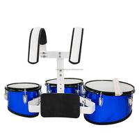 Good Quality Professional Percussion Snare Marching Drum Set 3-4-5 Joint Wooden with PVC Drum Heads Belt Blue Red White Black