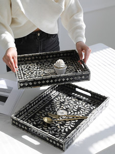 Plateau en coquillages naturels <span class=keywords><strong>de</strong></span> style français pour table basse <span class=keywords><strong>de</strong></span> salon, plateau à thé, plateau <span class=keywords><strong>de</strong></span> rangement décoratif haut <span class=keywords><strong>de</strong></span> gamme pour table à manger, assiette à fruits - Product Image 4