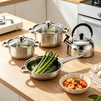 Ensemble de 18 ustensiles de cuisine haut de gamme en acier inoxydable avec bouilloire et ustensiles en nylon, compatible induction, casseroles et poêles, pour la cuisine