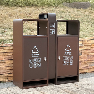 60L espessado galvanizado folha dupla categoria anti-ferrugem anti-corrosão resistente de alta temperatura Waste Bin <span class=keywords><strong>Metal</strong></span> Trash Can